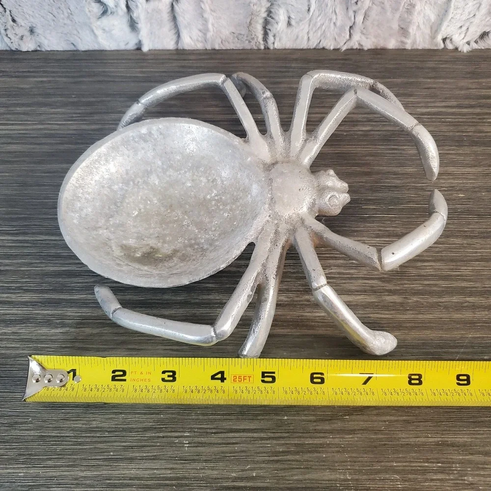 Pewter Large Spider Candy Trinket Dish 9
